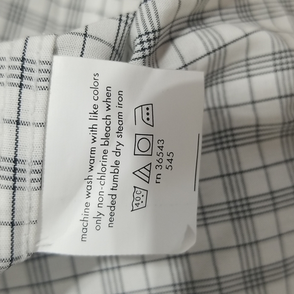 MICHAEL MICHAEL KORS White Gray Plaid Oeko-Tex Button Down Shirt in Shadow - Picture 14 of 14